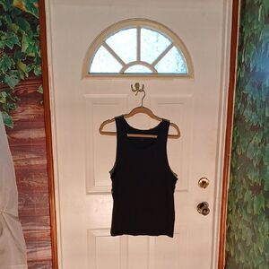 Men's Classic Black Sleeveless Top RL16